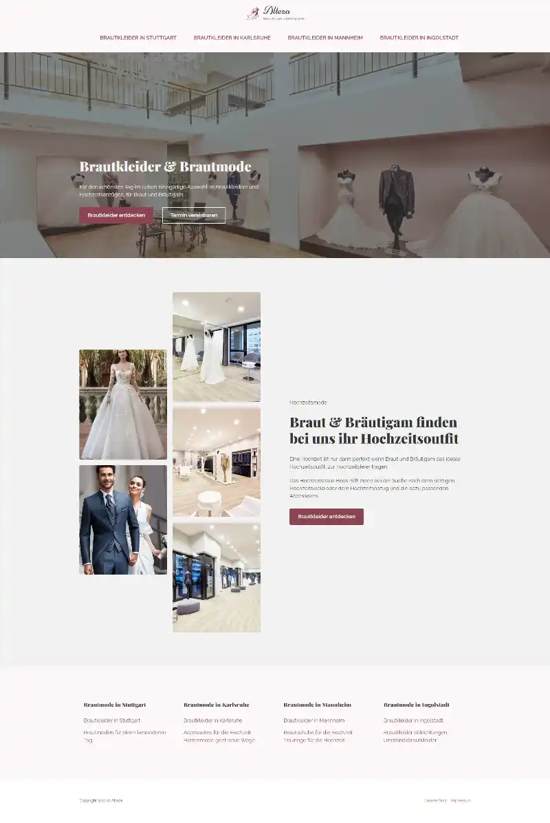 Webseite Alteza, gestaltet von MaWe Design