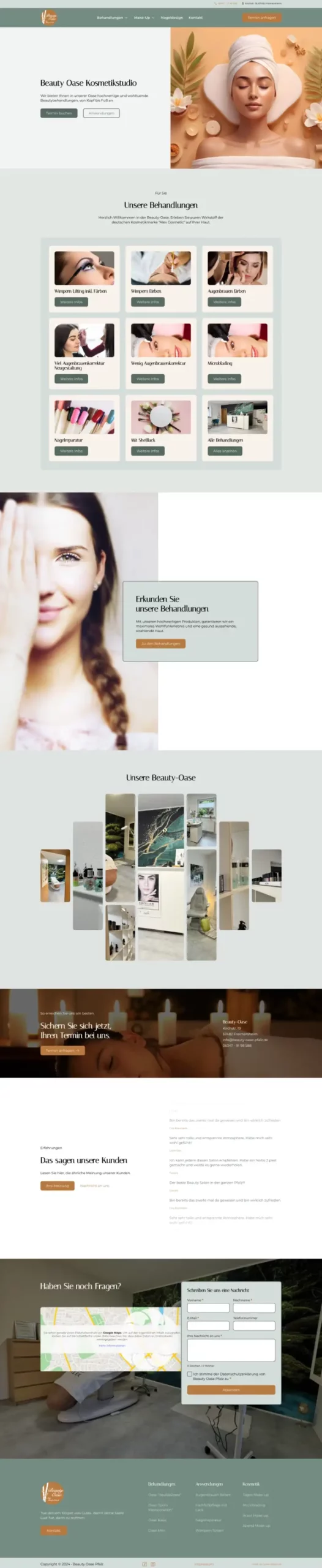 Webseite Beauty Oase Pfalz, gestaltet von MaWe Design