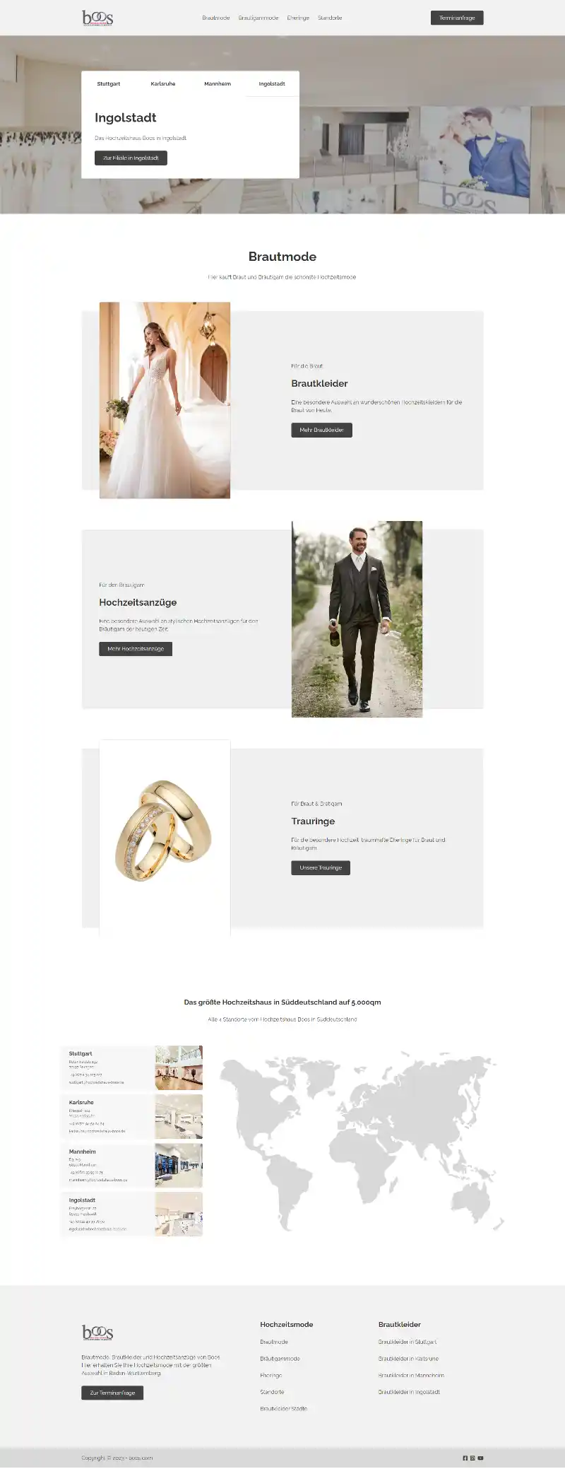 Webseite Boos.com, gestaltet von MaWe Design