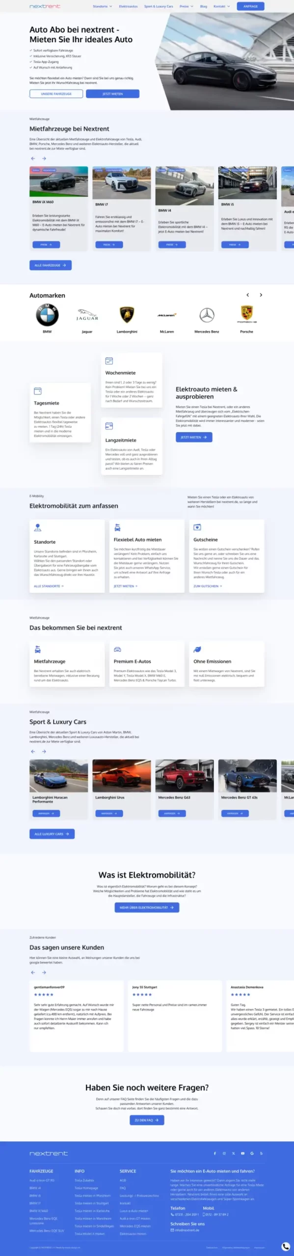 Webseite nextrent.de, gestaltet von MaWe Design