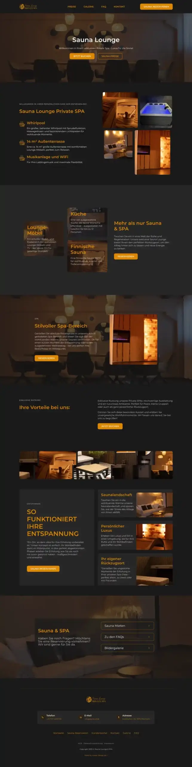 Webseite Sauna Lounge PF, gestaltet von MaWe Design