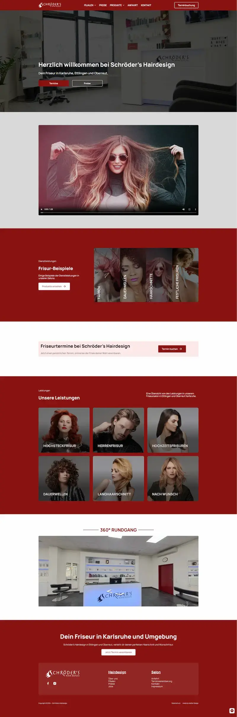 Webseite Schröder’s Hairdesign, gestaltet von MaWe Design